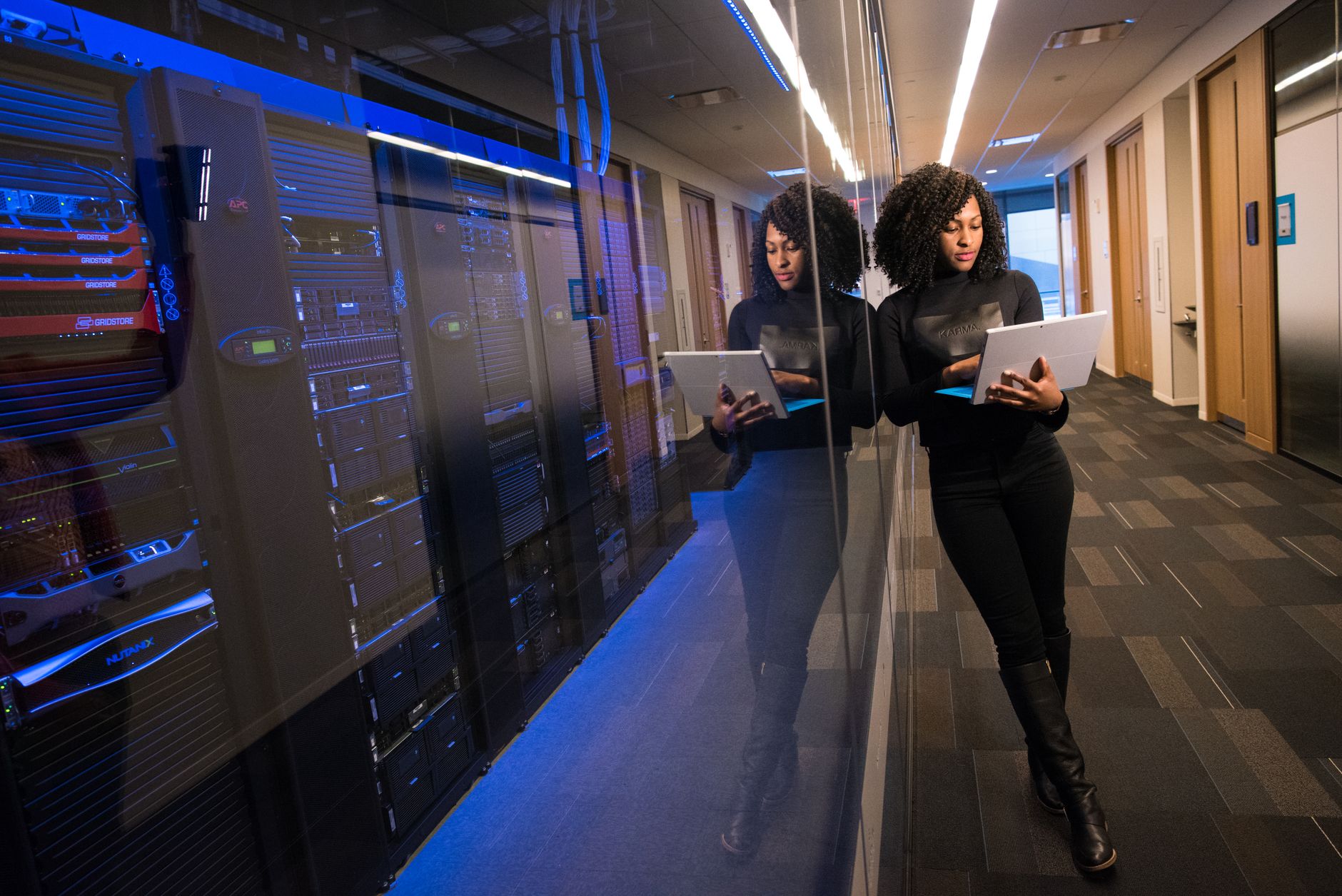 Modern government office and server room infrastructure supporting digital transformation services.