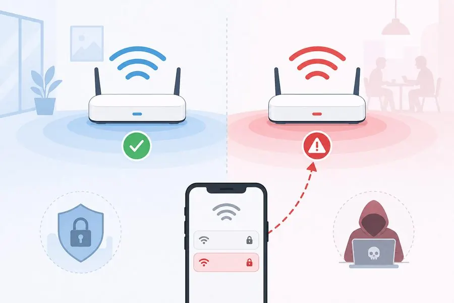 Attaque Evil Twin : faux point d'accès WiFi